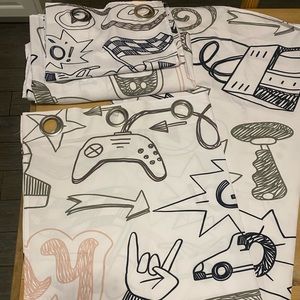 Video game themed curtains